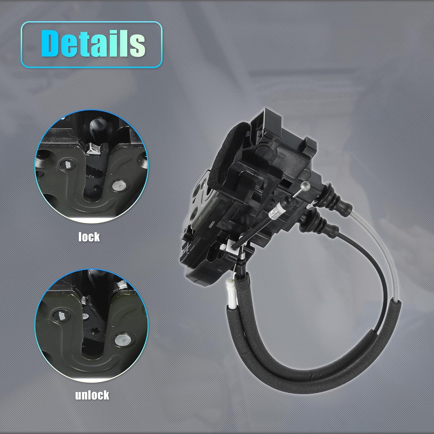 X AUTOHAUX Replacement Front Right Passenger Side Power Door Lock Actuator Motor with Cable for Hyundai Sonata 2008-2010 Door Latch Actuator Assembly Replace No.813203K530 Black