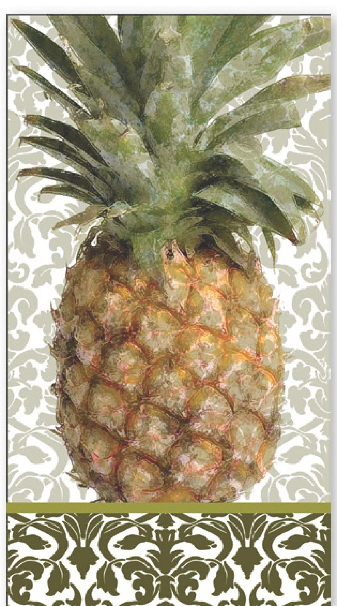 Pineapple Guest Towels 32 CT - Decorative Paper Napkins for Buffet Kitchen or Bathroom Fingertip Hand Towels, Exotic Pineapple Design