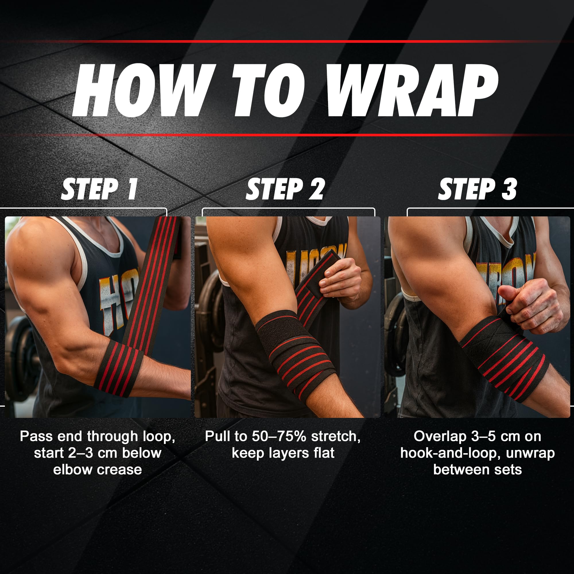 Gomitiere per Palestra, Powerlifting e Bodybuilding – Fasce Elastiche con Chiusura Regolabile – Supporto per la Stabilizzazione Articolare e la Prevenzione degli Infortuni – Set da 2