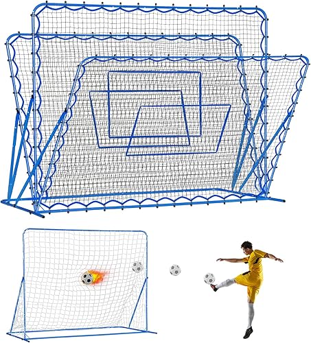 Miniatura 13 de Red de rebote de fútbol, entrenamiento de fútbol de ángulo de conmutación rápida para control, práctica de pases, fácil configuración, regalos