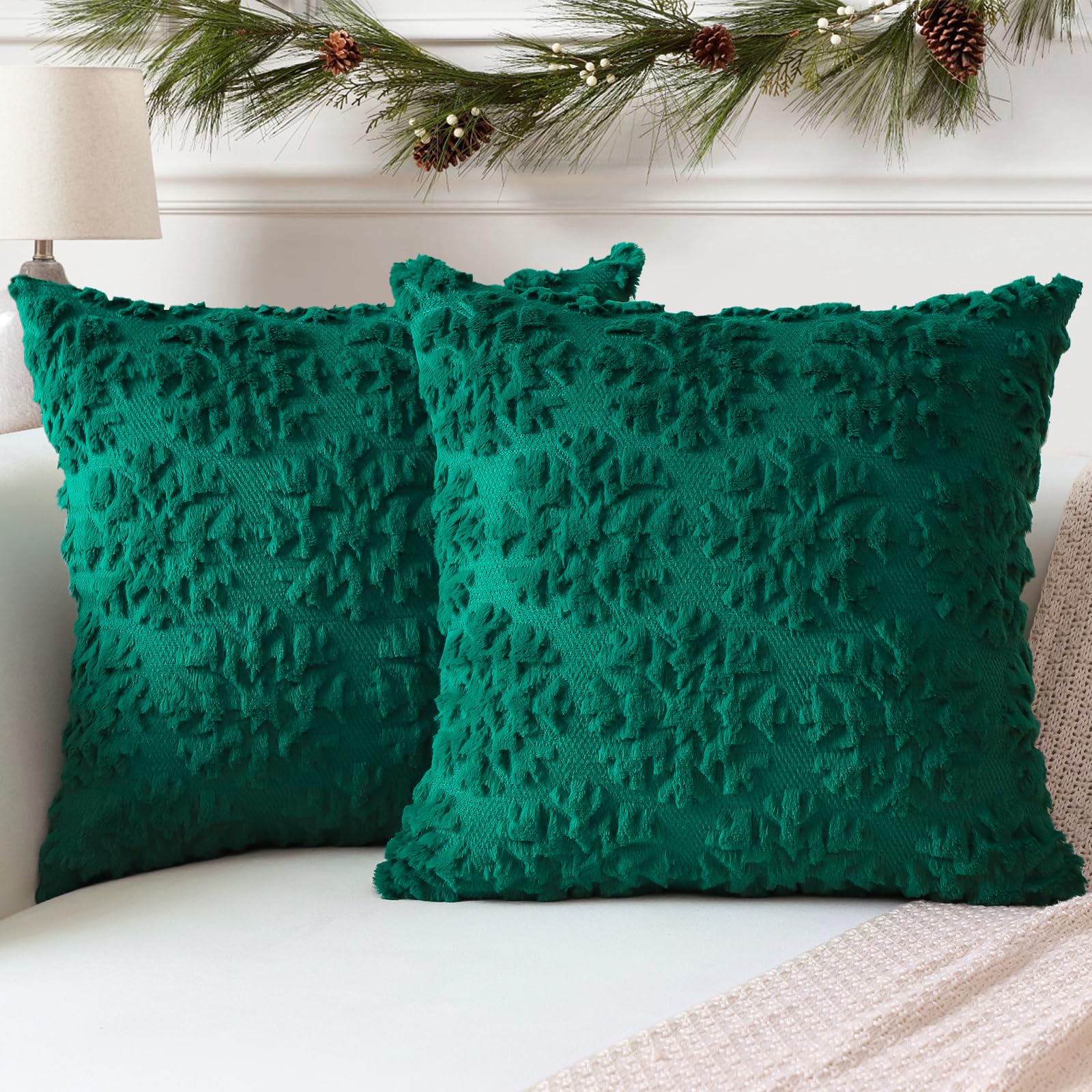 NIULAA Fodere per Cuscini 40x40 Natale Set da 4 Fodere Cuscini Natalizie Gnomi Federe Cuscini Leopardate Quadrati Copricuscini per Divano in Lino per Federe del Divano del Soggiorno