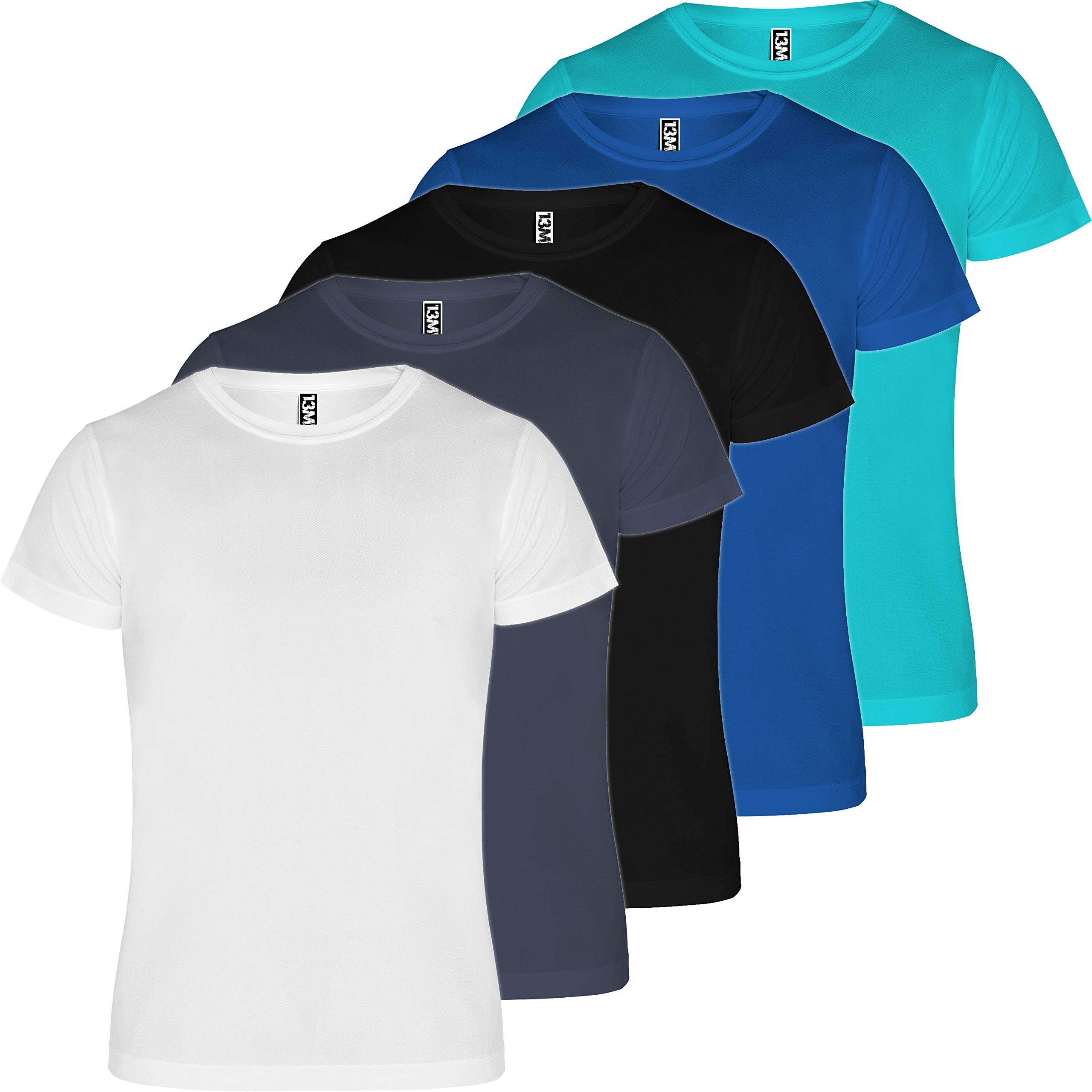 Camiseta técnica Hombre Pack 5 Transpirable Running Fitness Fútbol Padel