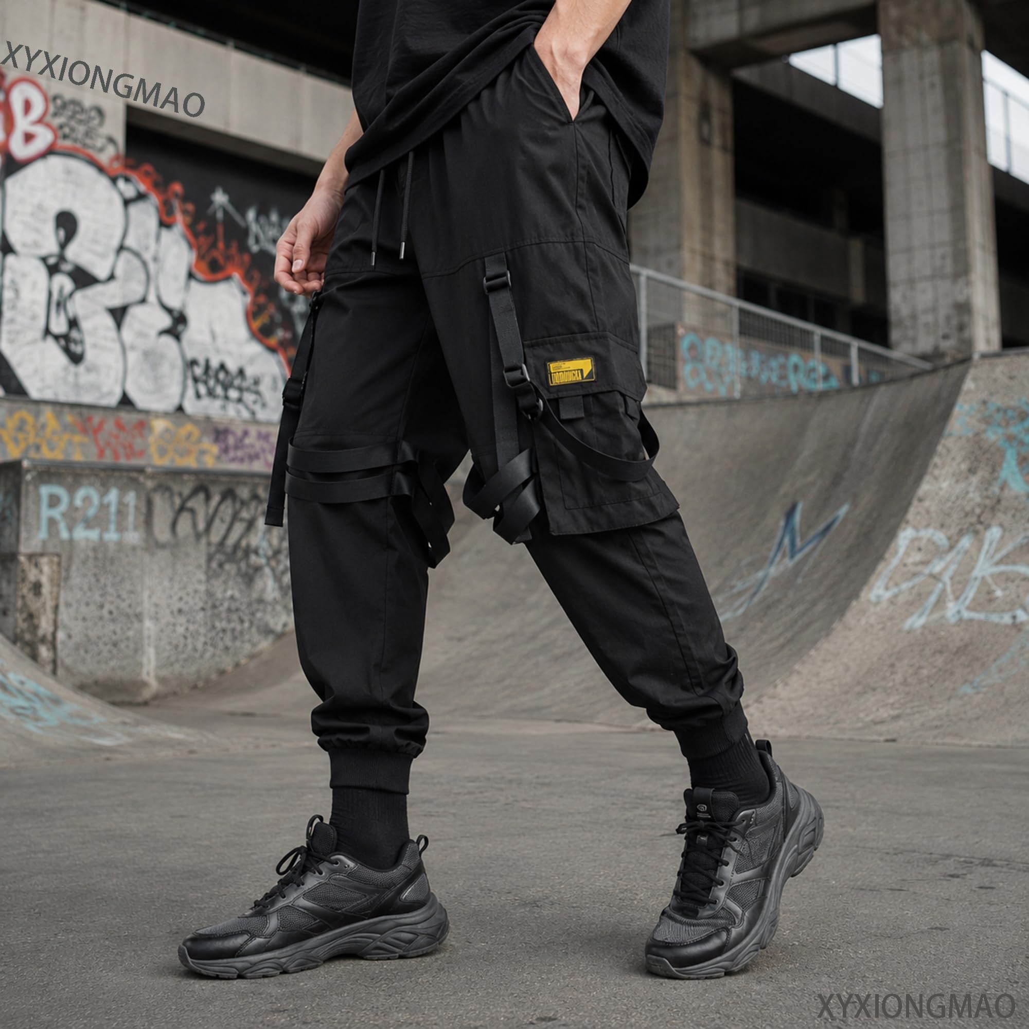 XYXIONGMAO Taktische Jogger Cargo Pants Hip Hop Harem Techwear Streetwear Herren Streamer Overalls Loose Casual Pants