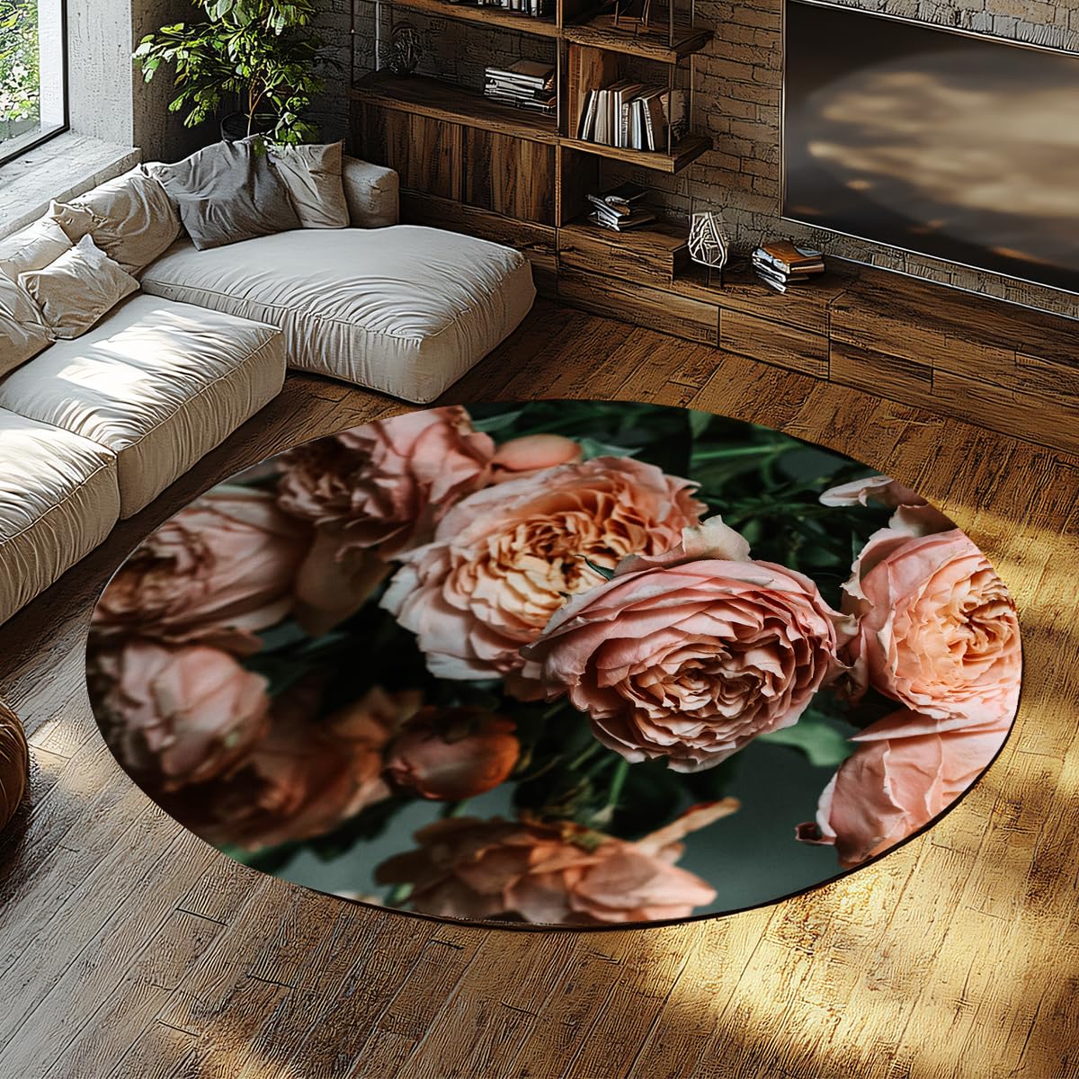 Tapis de sol pour cuisine et salon imprimé floral vintage 90cm