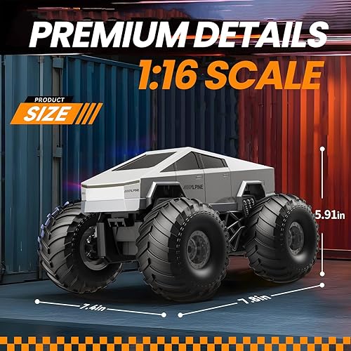 Miniatura 6 de Auto de control remoto, camión cibernético a control remoto, 116, 2.4GHz, 4WD, todoterreno, anfibio, impermeable, para todo terreno, regalos de