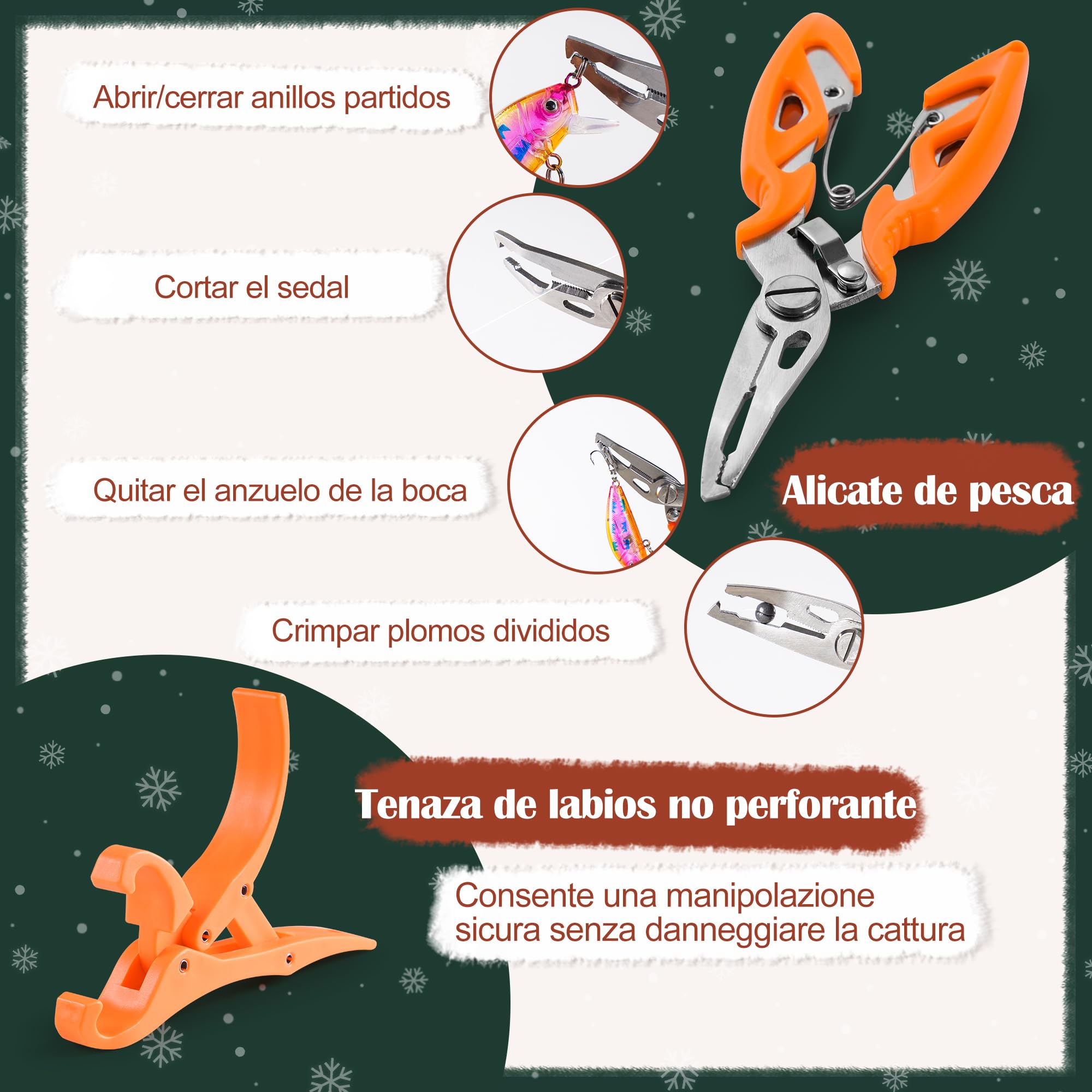 Calendario de Adviento Pesca 2025 con Herramientas 77 Piezas Señuelos para Hombre