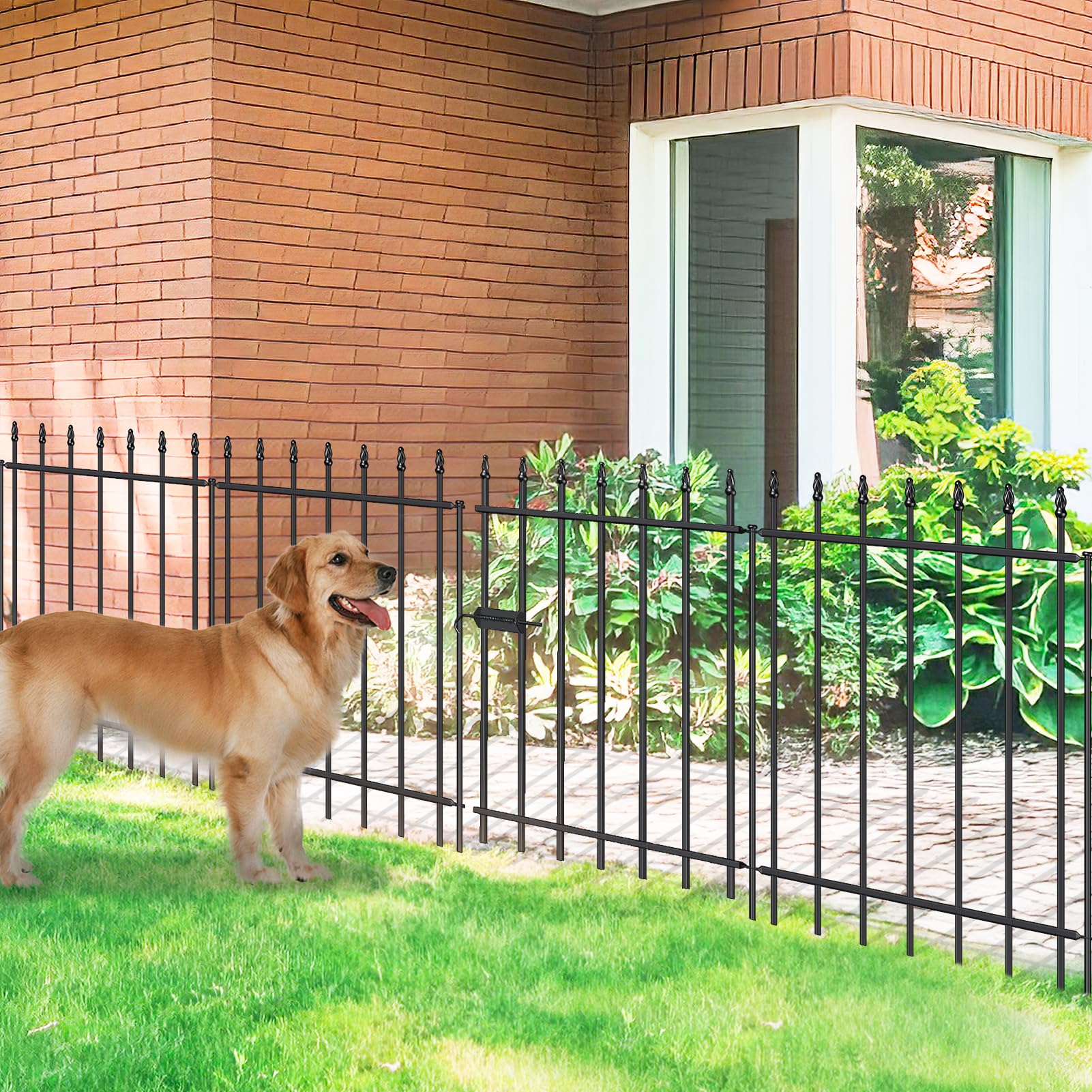 FOREHOGAR Metal Garden Fence with Gate