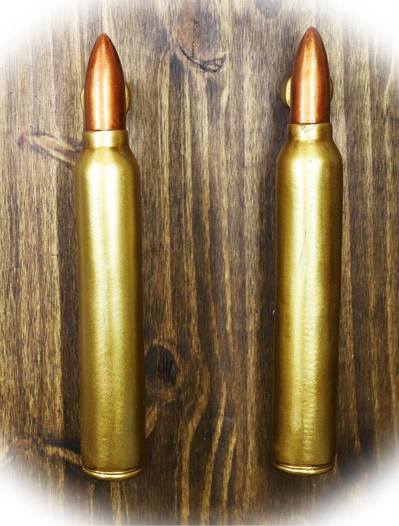 New Set of 2 Oversized Faux Hunter Rifle Bullet Casings Barn Door Bar Pull Handles EB-5728GIF Unique Home Décor Birthdays InnaBest