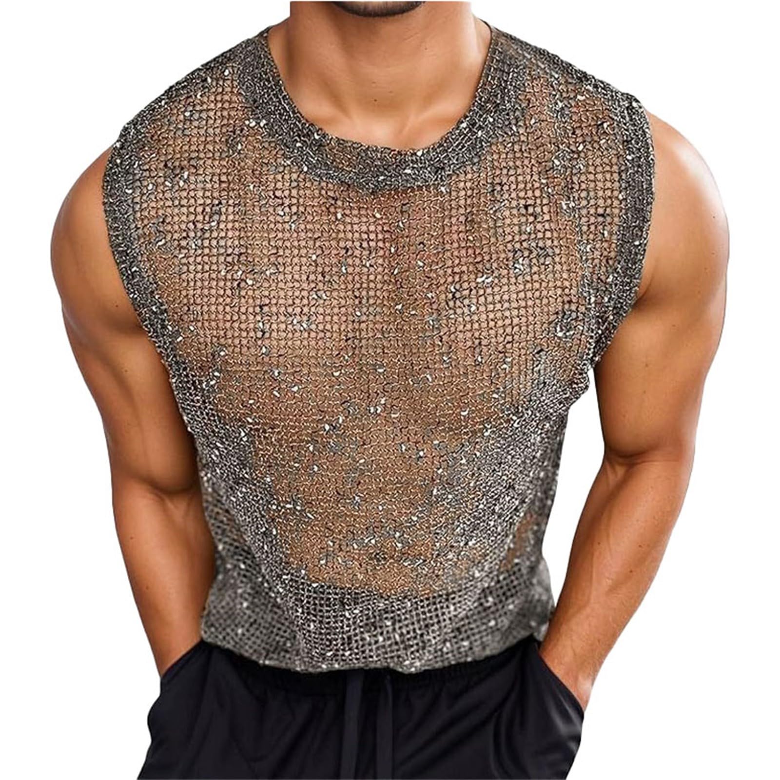 Camiseta sin mangas para hombre con malla transpirable de verano 6
