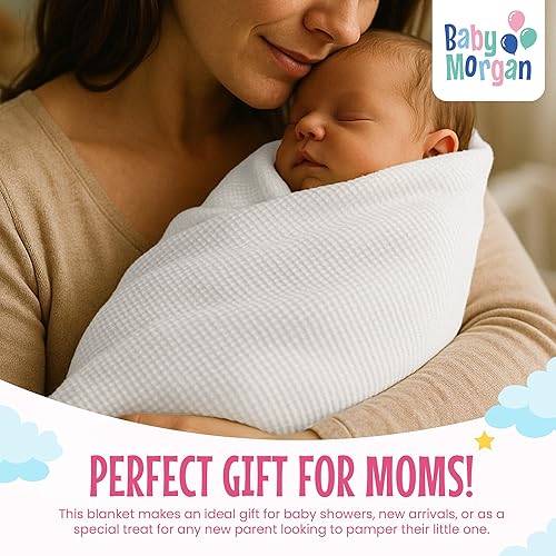 Miniatura 7 de Manta térmica para bebé con ribete de nailon satinado, 36 x 50 pulgadas (ribete de nailon, blanco)