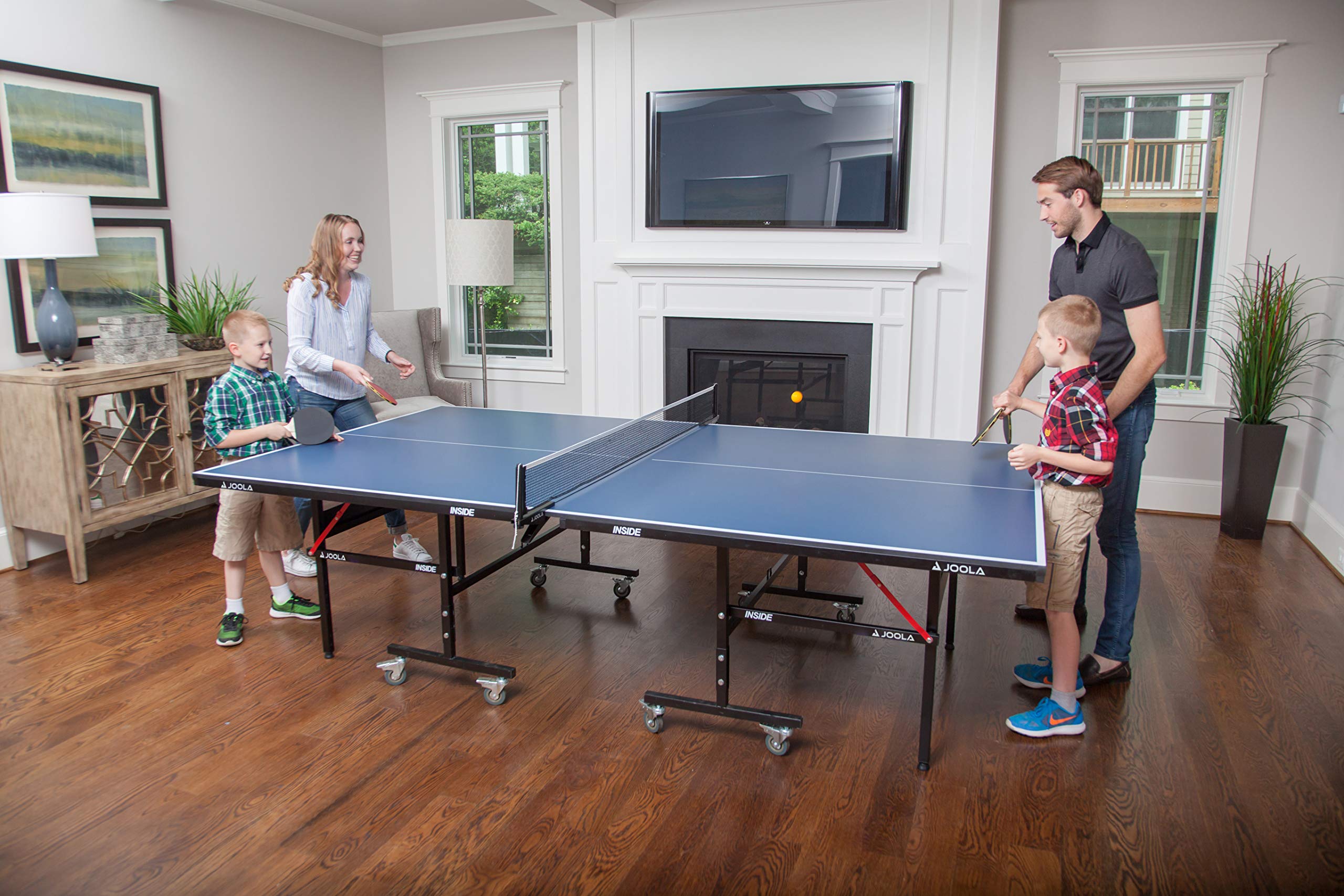 JOOLA Inside 15mm Table Tennis Table with Net Set - Features Quick 10-Min Assembly, Playback Mode, Foldable Halves