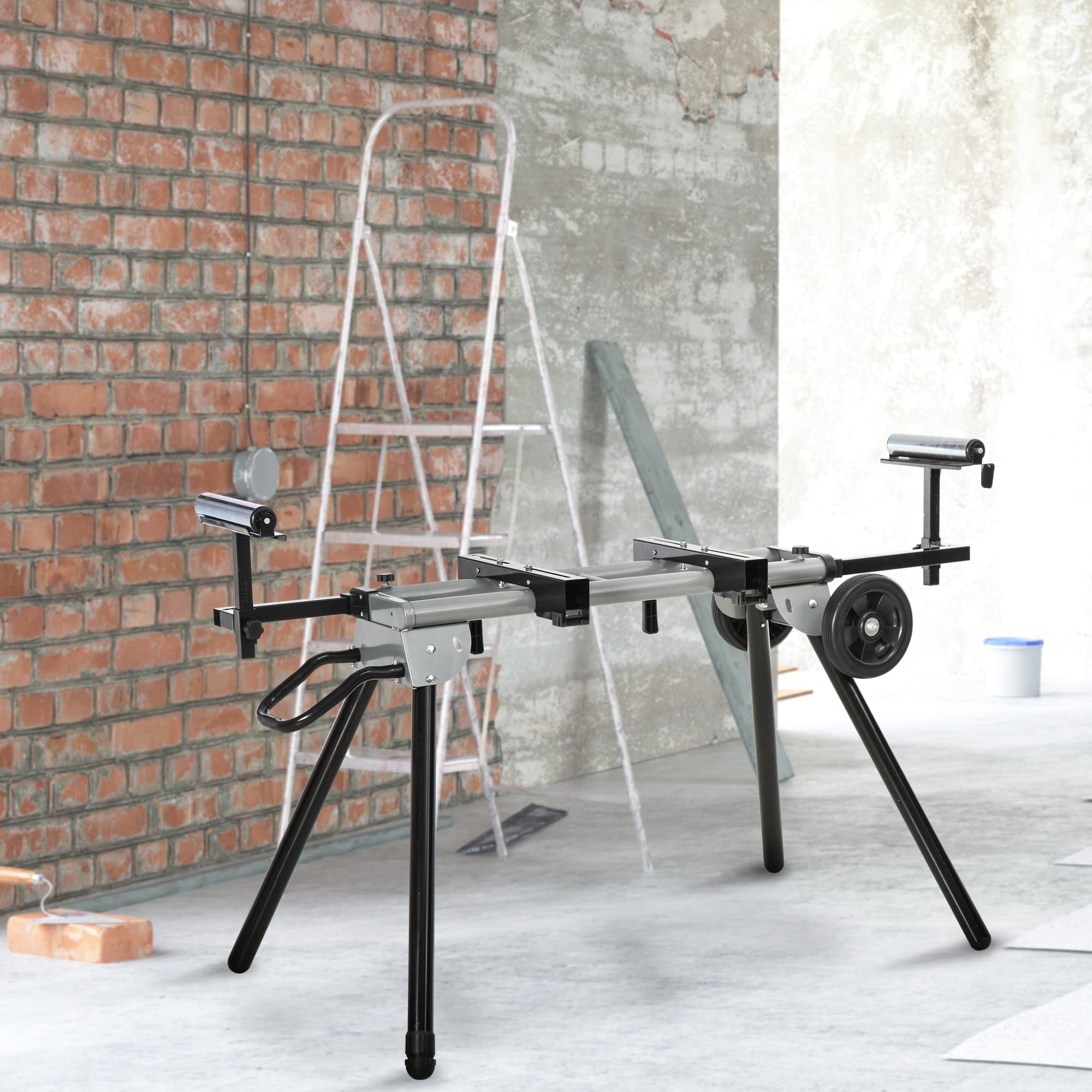 Cavalletto Supporto Per Troncatrici Universale DURHAND - Regolabile, Pieghevole E Con Ruote | Carico Max 150 Kg - Foto 10