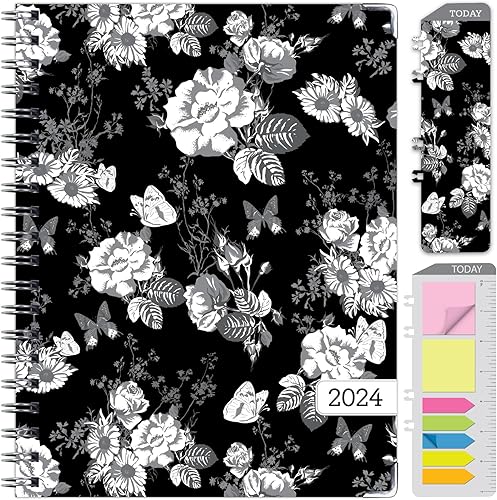 Agenda 2024 de tapa dura: (noviembre de 2023 a diciembre de 2024) Agenda diaria, semanal, mensual y anual de 8.5 x 11 pulgadas. Marcador, carpeta de