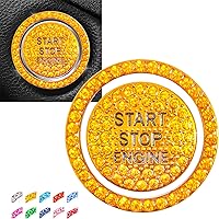 Vista 22 de Cubierta brillante para botón de arranque del motor, llave de encendido y perilla, cubierta de diamantes de imitación de cristal, cubierta de botón