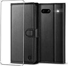 for Google Pixel 7a Case with 1 Screen Protector, 4 Card Slots Magnetic Closure Kickstand Shockproof Phone Case for Google Pixel 7a - Black