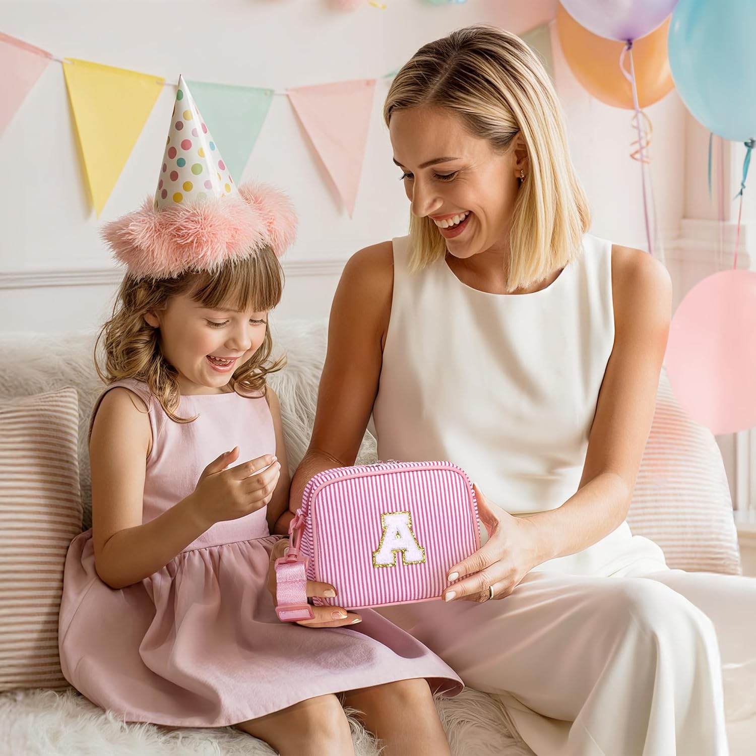 YOOLIFE Birthday Gift for Girls Kids - 2 3 4 5 6 7 8 Year Old Girl Birthday Gift | Initial Monogrammed Crossbody Bag for Girl Kid, Little Girls Purse for Kids Toddler Gifts for Daughter Pink S - Image 3