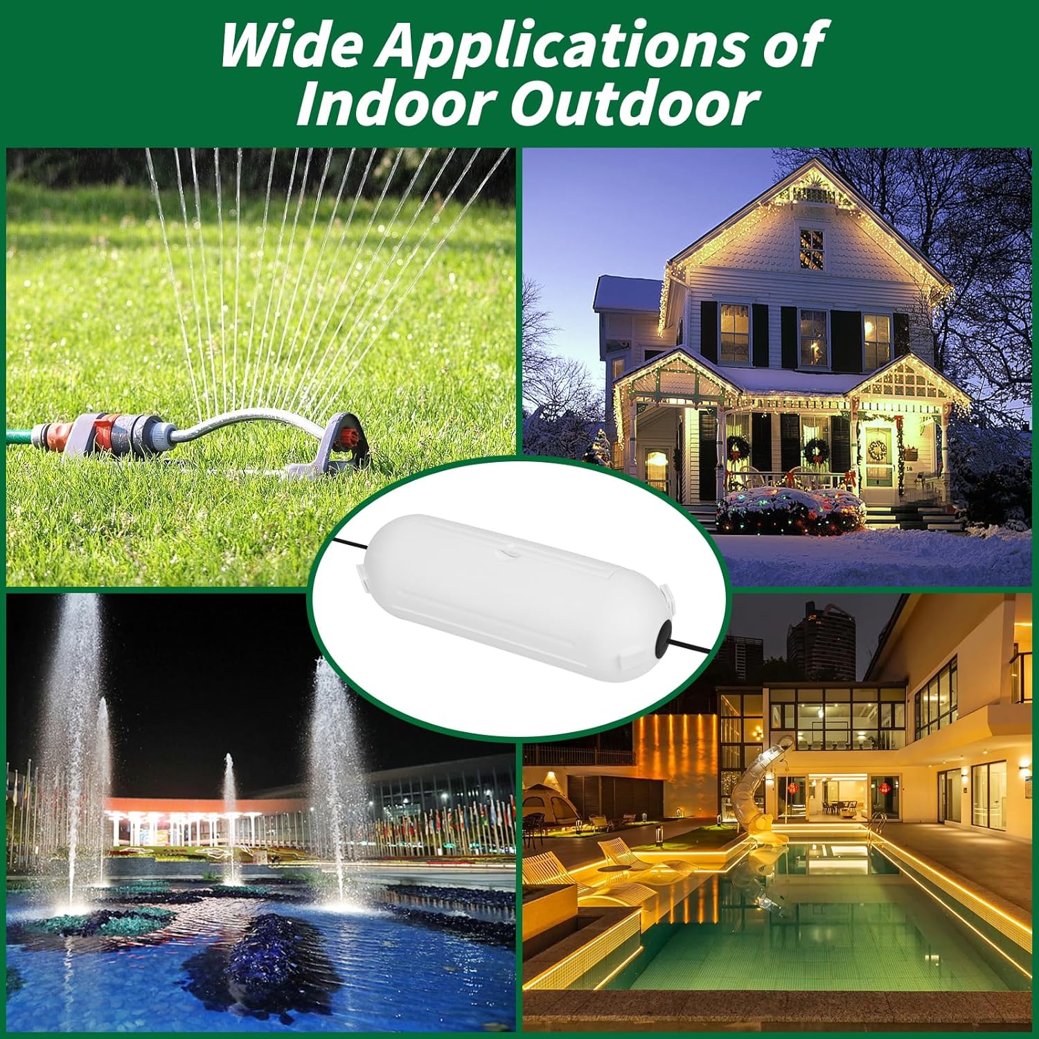 16 Pack Outdoor Extension Cord Safety Cover, IP44 Waterproof,Adjustable Compartment, Safety Housing Case, Electrical Connection Box for Power Tools, Holiday Decorative Lights, Plugs, Sockets, White