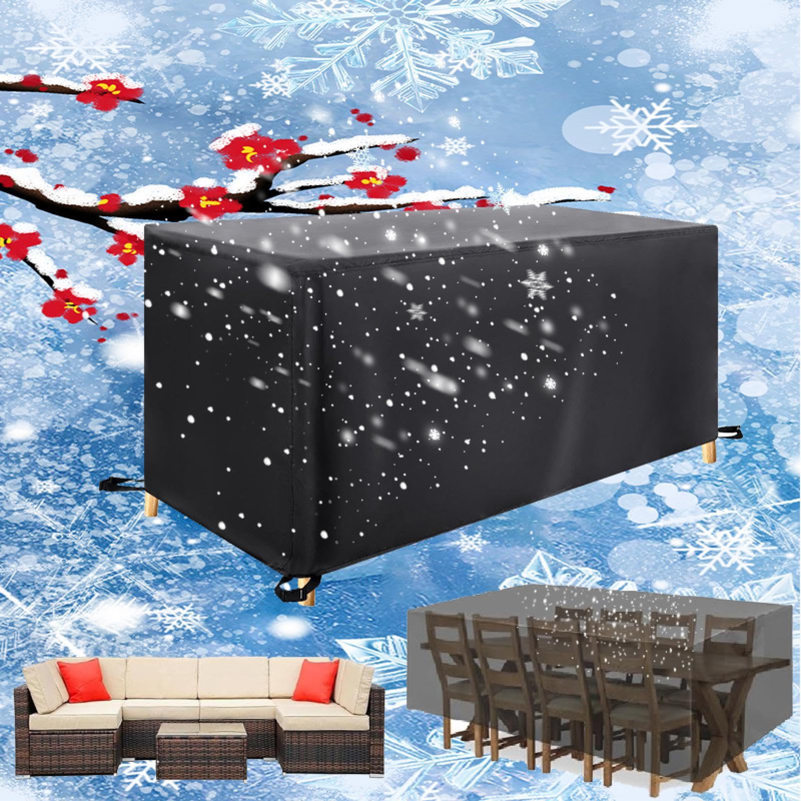 Outdoor Table Covers Waterproof|Garden Furniture Cover Waterproof|Waterproof Covers for Garden|Garden Rattan Furniture Cover for Snow Protection|Garden Rattan Table Cube Cover 390x180x100cm(LxWxH)
