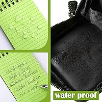 Vista 5 de Eaasty Juego de cuaderno y bolígrafo impermeables de 3 x 5 pulgadas, cuaderno táctico de bolsillo con 1 bolígrafo de metal resistente a