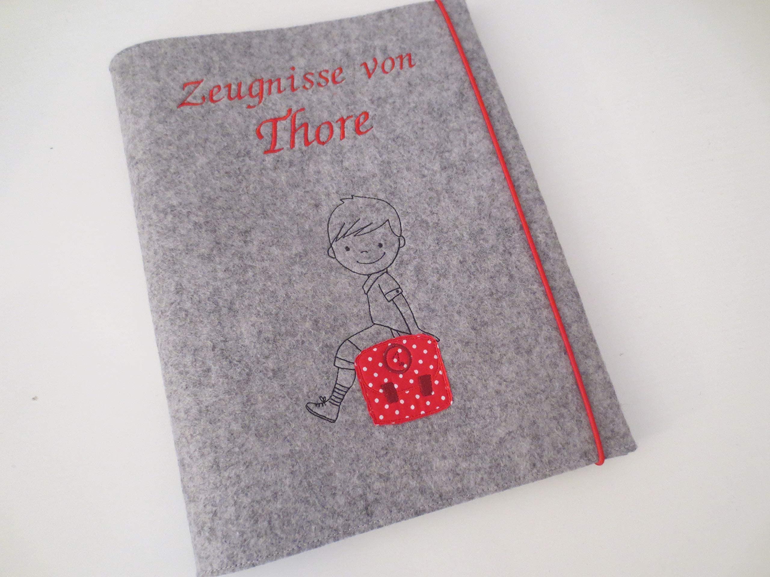 Zeugnismappe Wollfilz Mappe Zeugnisse DIN A4 Grundschule Schule