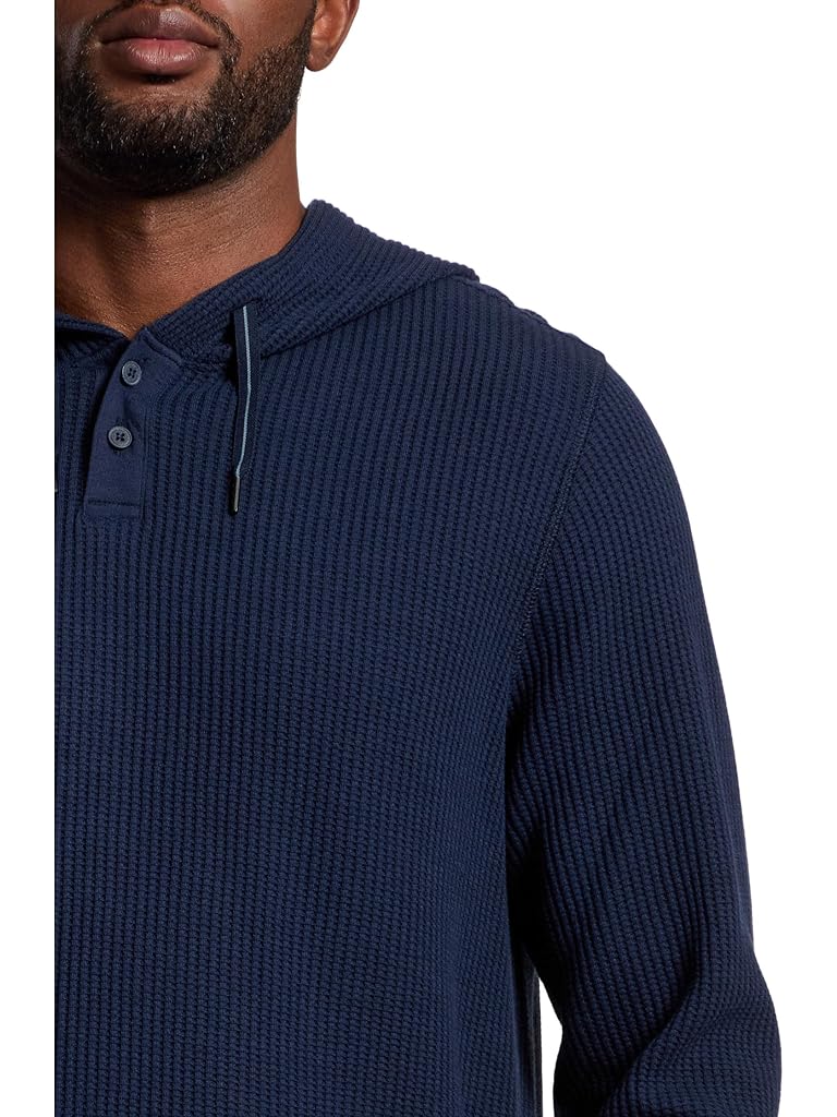 Navy Smartwool Waffle Henley Hoodie