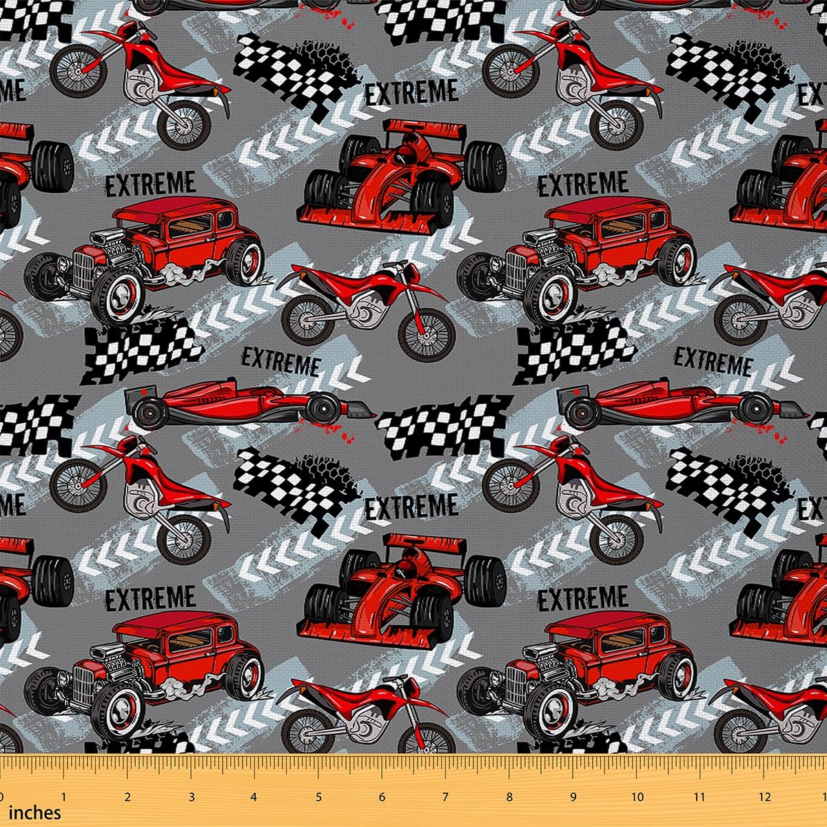 Kids Race Car Fabric by The Yard Kids Speed Sports Car Waterproof Outdoor Fabric Racing Car Upholstery Fabric for Chairs Extreme Sports Reupholstery Fabric Decor 1 Yard (L92*W150cm)