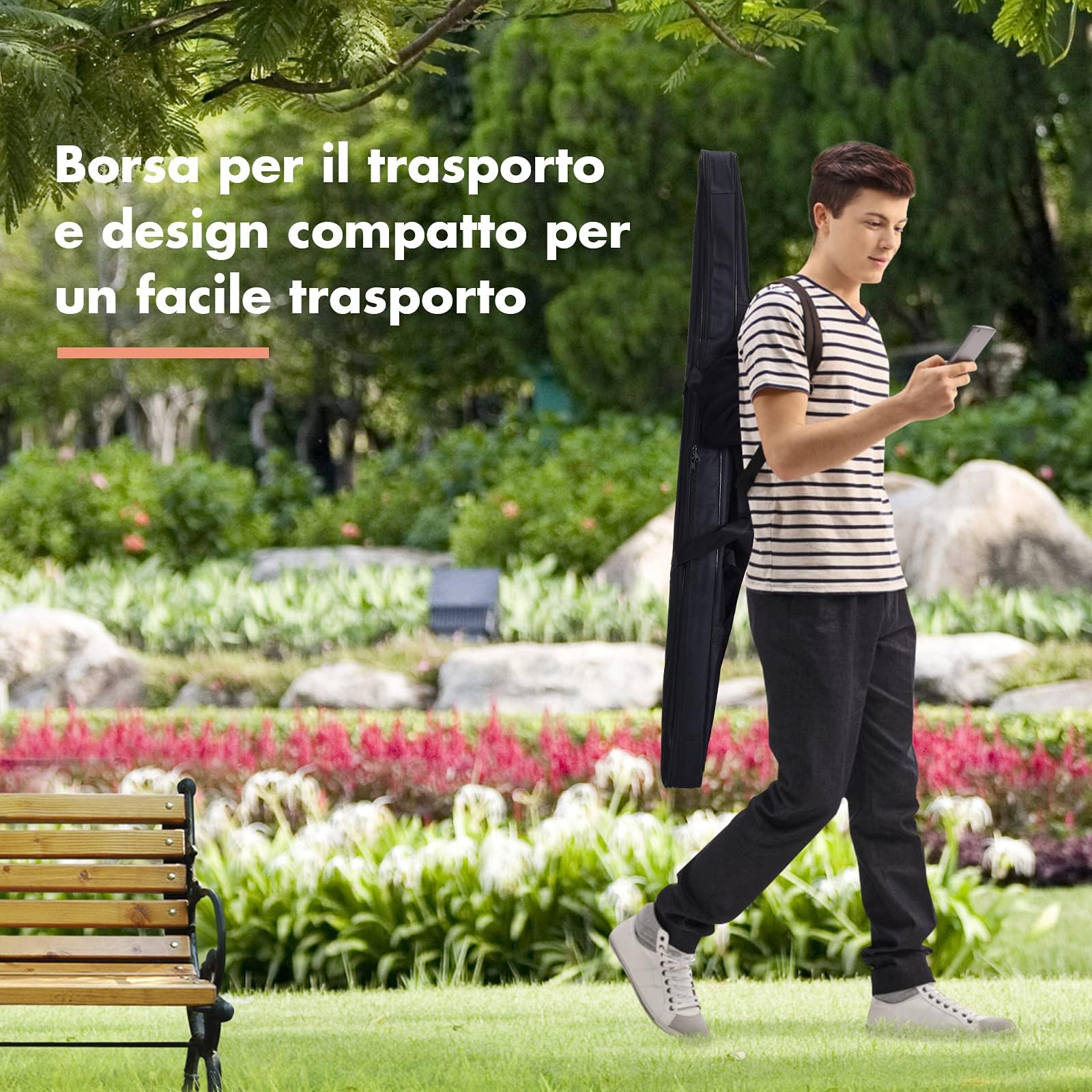 GYMAX Tastiera Elettronica 88 Tasti, 128 Ritmi e 128 Suoni, Pianoforte Digitale Portatile con Funzione di Insegnamento, Interfaccia USB, Borsa, Pedale di Sustain, per Bambini 3 Anni+ (Nero)