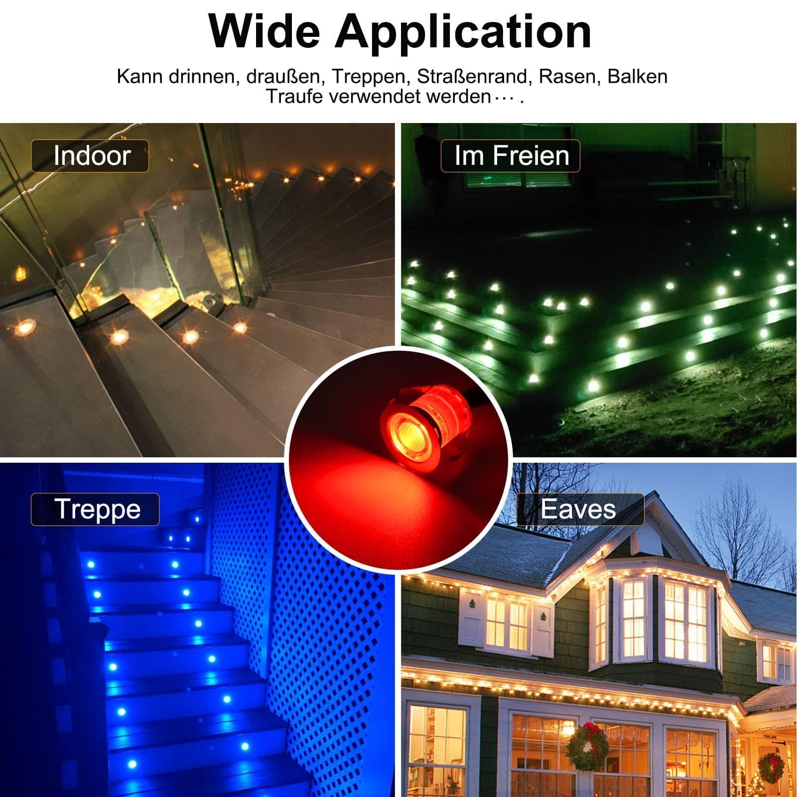 WLAN RGB Bodenstrahler Außen 20er Set | IP67 Wasserdicht, DC12V, Ø30mm, App/Alexa-Steuerung, befahrbar, 50.000h Lebensdauer und dimmbar