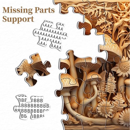 Miniatura 6 de Rompecabezas vintage de hongos para adultos de 1000 piezas, rompecabezas de arte de plantas de hongos de naturaleza imposible, desafiante