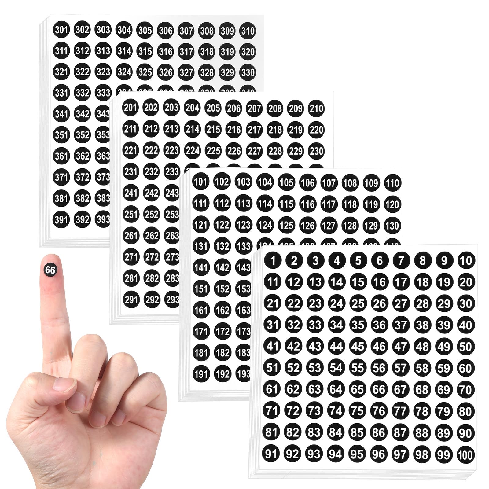 6000 Pcs Round Number Stickers Labels 1-400, 15 Sets Consecutive Round Labels, 0.4 Inch Self-Adhesive Small Vinyl Number Decals Inventory Stickers for Indoor Outdoor Organizing Storage Boxes (Black)