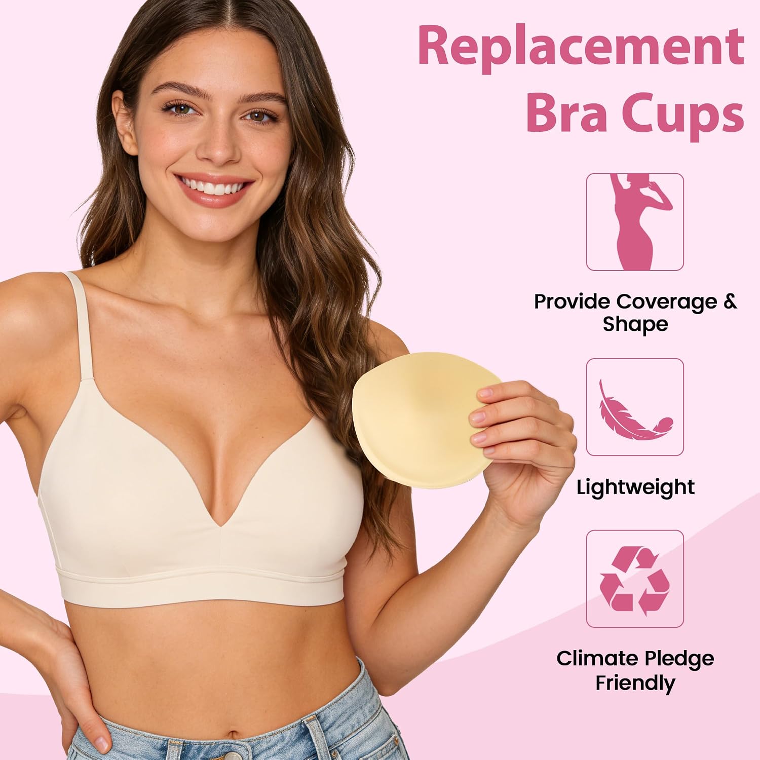 Nimiah Bra Pads Inserts 2 Pairs - Bra Replacement Cups for Small Breasts image 2