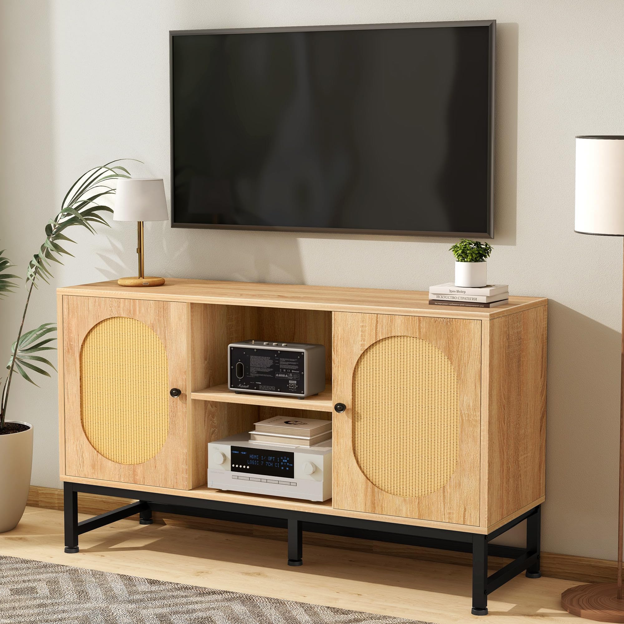 Amazon.com: Baxton Studio Elsbeth TV Stand, One Size, Light Brown ...