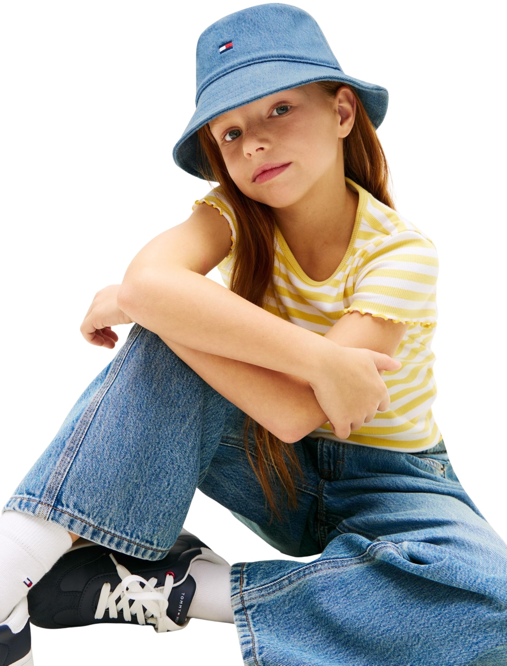 Tommy Hilfiger Unisex Kinder Kopfbedeckung Flag Denim Bucket Hat Ka0ka00044