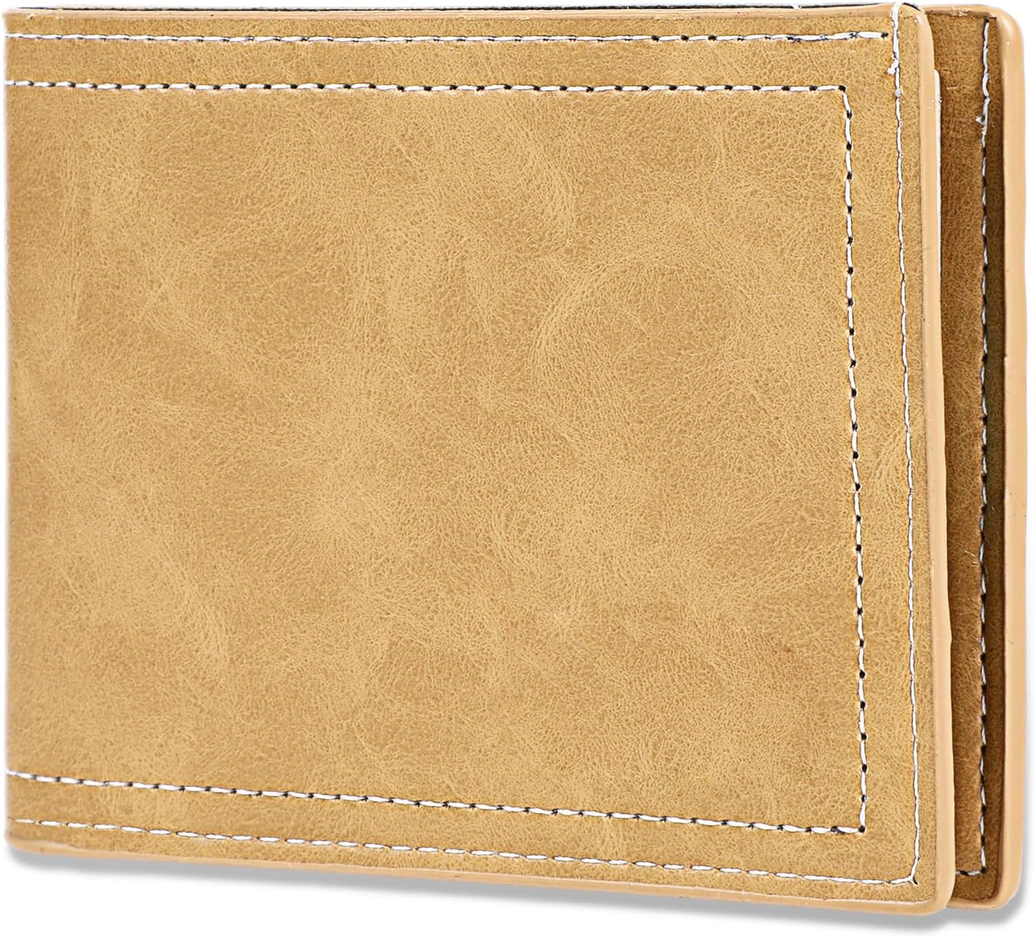 Amaxiu Men PU Leather Wallet, Men’s Money Wallet With 6 Credit Cards Slots 2 Cash Pockets Coin Pocket Slim Bifold Wallet(Yellow)