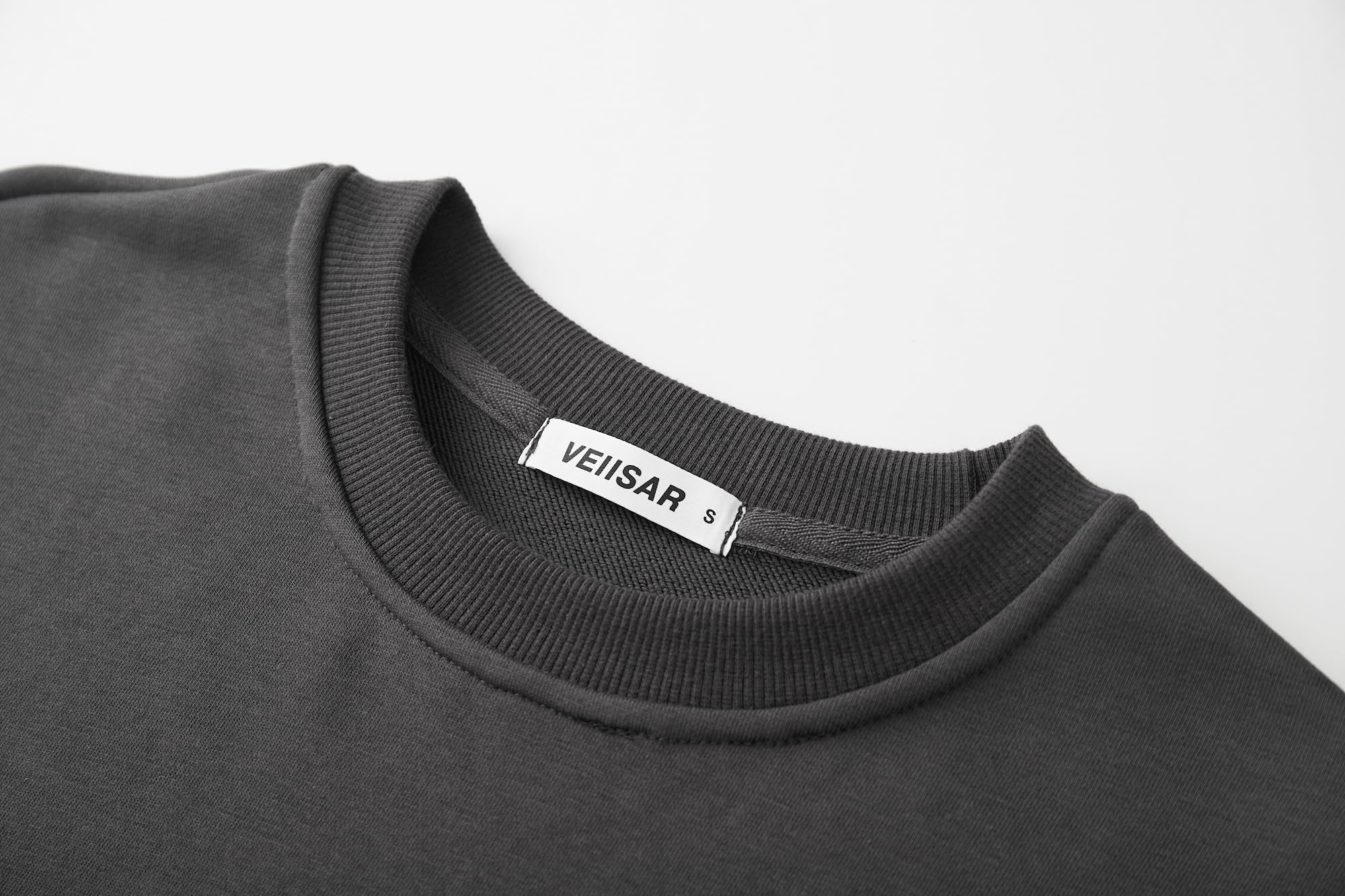 VEIISAR Sweatshirt Herren Langarm aus weicher Baumwolle - 310g Bequemer Pullover mit Rundhals für Herbst und Winter