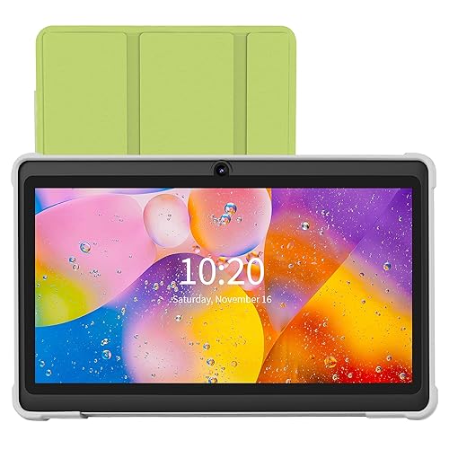 VOLENTEX 7 Inch Tablet, Quad Core Android 13 OS, 32GB ROM, WiFi, Bluetooth, Dual Camera, USB C Tablet PC, 7" Touch Screen IPS HD Display Android PAD(Green)