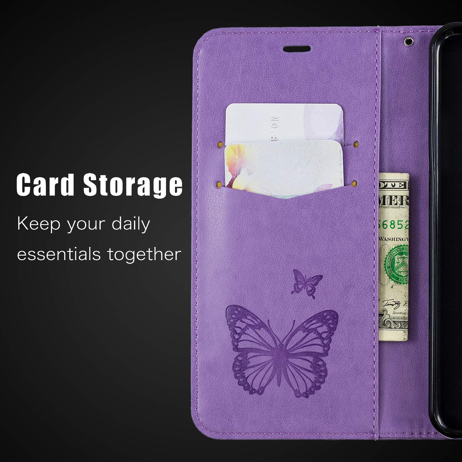 TQIAHF Cover per iPhone 15 Cover Custodia a Libro in Pelle con Porta Carte Magnetica Libretto Portafoglio Flip Case Antiurto Protezione Completa Cover Telefono Custodia per iPhone 15,Viola Scuro