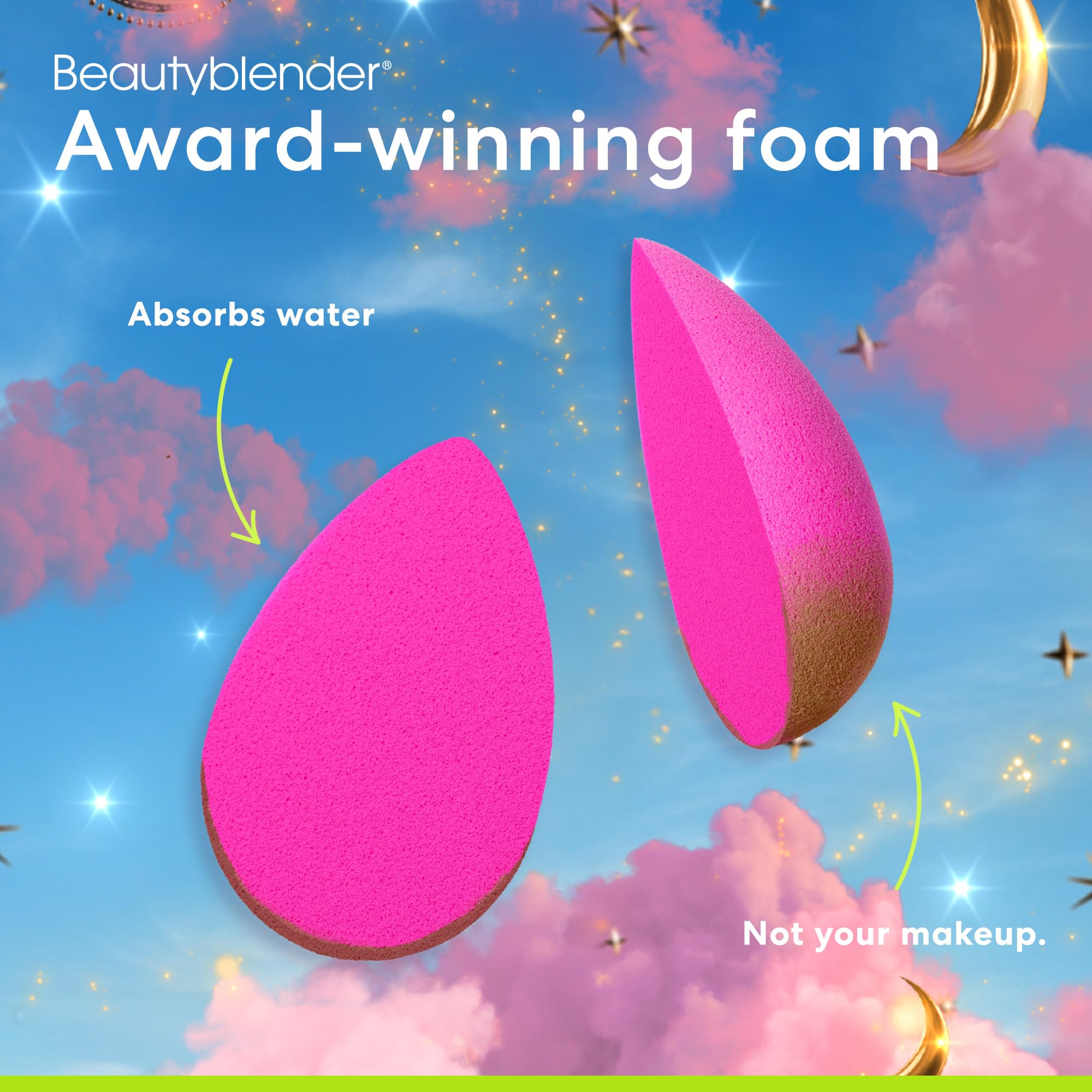 Beautyblender® Cosmo Beauty Blender - Juego de 5 piezas esenciales - 3 esponjas de maquillaje, 1 esponja y limpiador de pinceles, soporte nido, aplicación profesional, vegano y libre de crueldad,