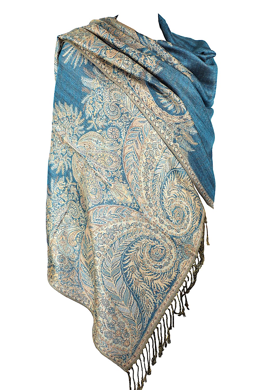 Achillea Big Paisley Pashmina Shawl Wrap for Women – Elegant Scarf for Weddings, Evening Dresses, Festivals & Daily Wear