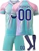 Football Kits for Kids and Adult Personalised Football Shirt Custom Football Jersey Kit with Name Number Shirts Shorts and Socks Set Soccer Tracksuit Kits