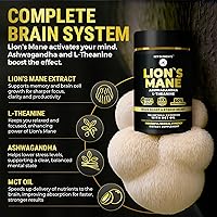 Vista 4 de KEY ELEMENTS Organic Lions Mane Supplement Capsules with MCT Oil for Brain Support & Relaxed Focus - Lion's Mane Extract with Ashwagandha and
