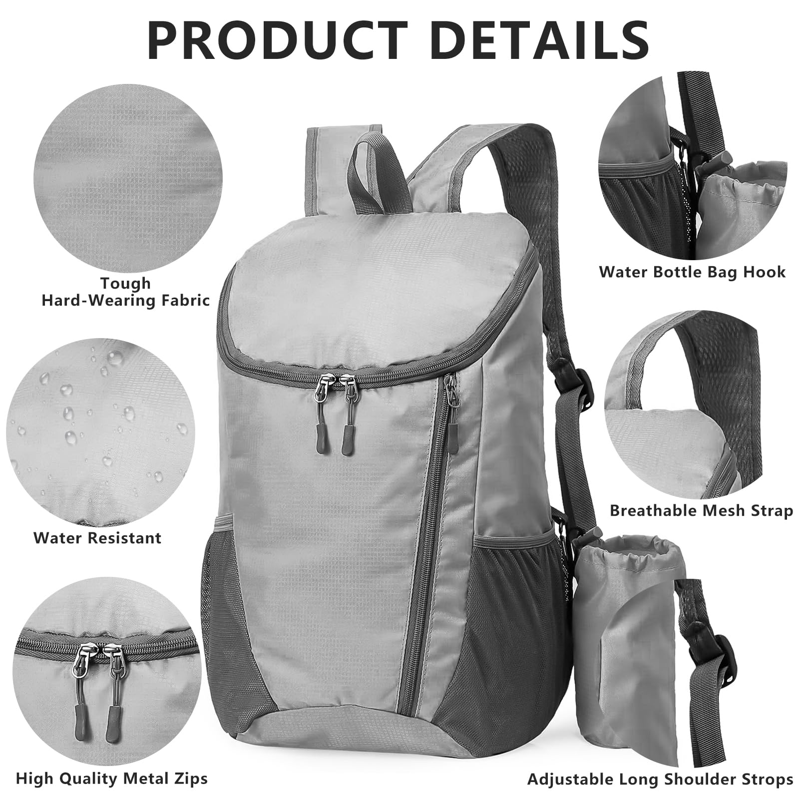 Yoolly Lightweight Foldable Backpack, Small Hiking Rucksack - Image 3