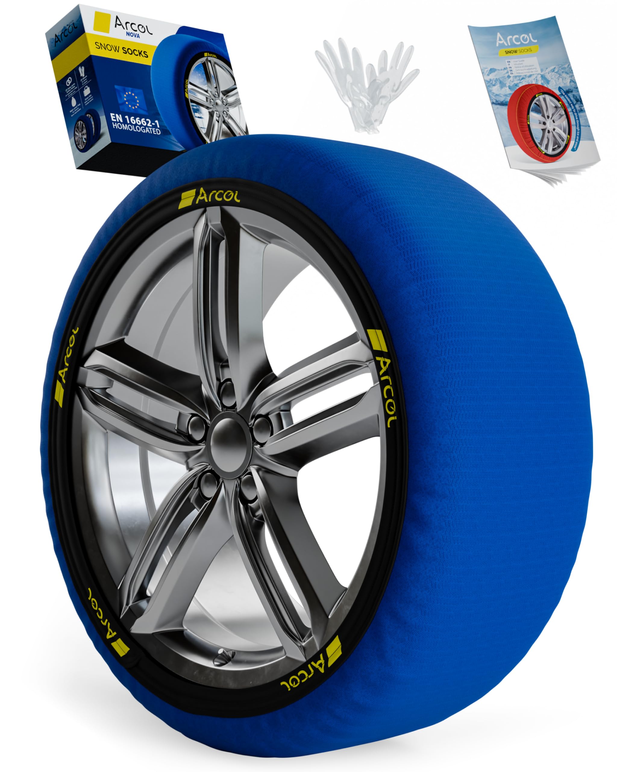 ARCOL 16662-1 Approved Textile Snow Socks - Two Car Snow Socks, Size XL for R14-R22 (Tyre