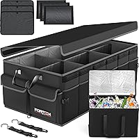 Vista 25 de FORTEM Organizador de maletero con enfriador para maletero de automóvil SUV, almacenamiento plegable, accesorios de automóvil para mujeres