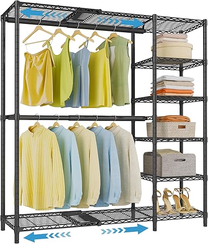 Miniatura 1 de VIPEK X2 - Estantes extensibles ajustables de 3 pies 3 pulgadas a 4 pies 8 pulgadas, sistema de armario abierto portátil con estantes flexibles y