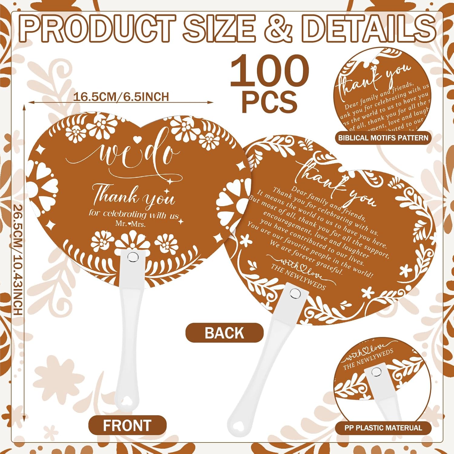 Roowest 101 Pcs Wedding Fans for Guests 100 Pcs Cielito Lindo Hand Fans 1 Table Sign Mexican De Barro Papel Picado Thank You for Celebrating with Us with Wooden Handle for Bridal Shower Fiesta Gift