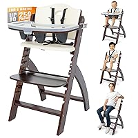 Vista 15 de Abiie Beyond Junior - Silla Alta de Madera con Bandeja - Silla Alta Ajustable y Convertible para Bebés y Niños Pequeños - 6 Meses a 250 Lb