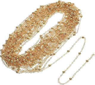 ABOOFAN Brass Handmade Chains 1 Roll Roll Ball chain keychain bracelet gold plated chain necklace making accessory chains pendant Jewelry Chains