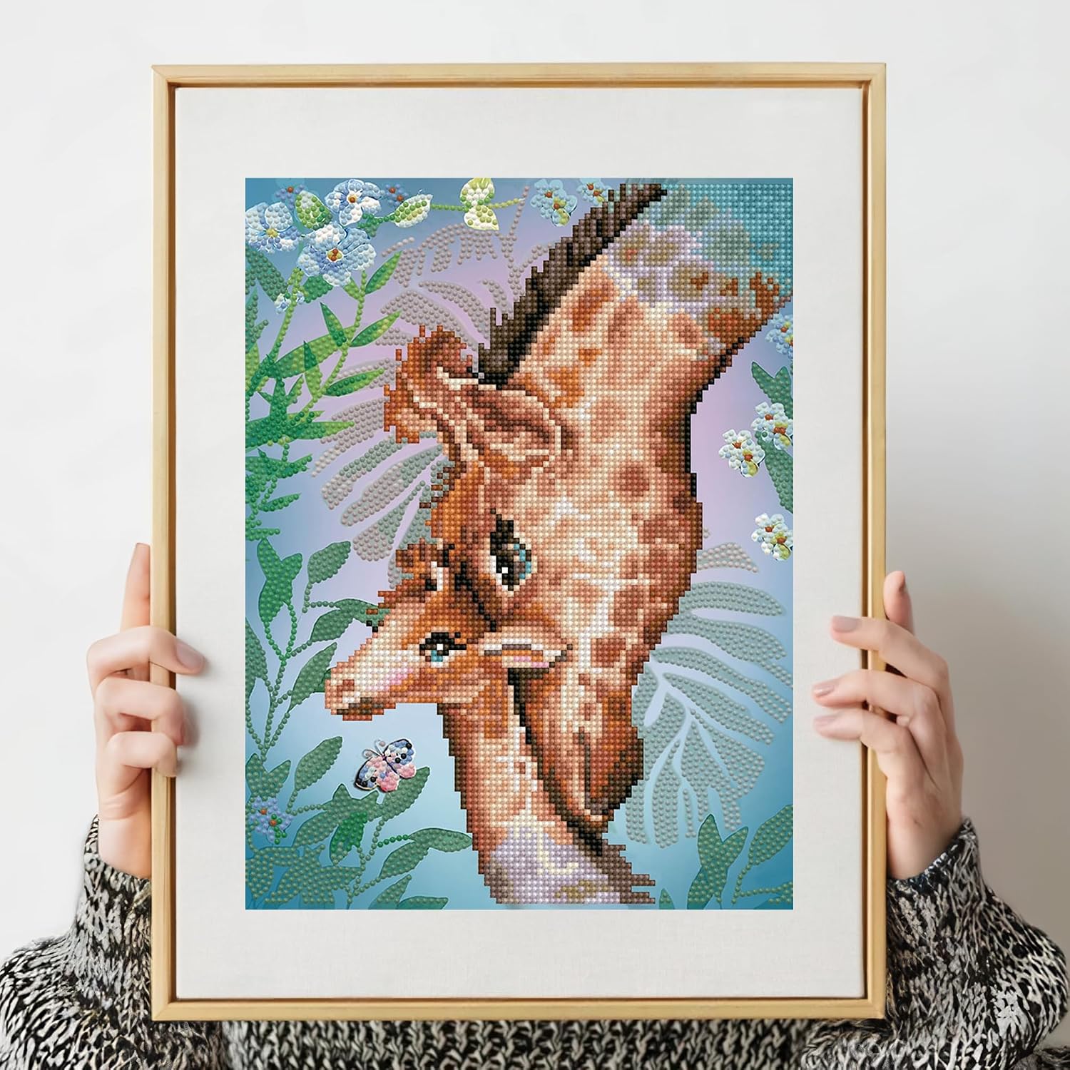 DIAMOND DOTZ Guiding Love Giraffe Diamond Painting Kits for Adults - Diamond Art Kits a Relaxing Creative Craft Kit with Dotz Gems Giraffe 10.6"x13.8"