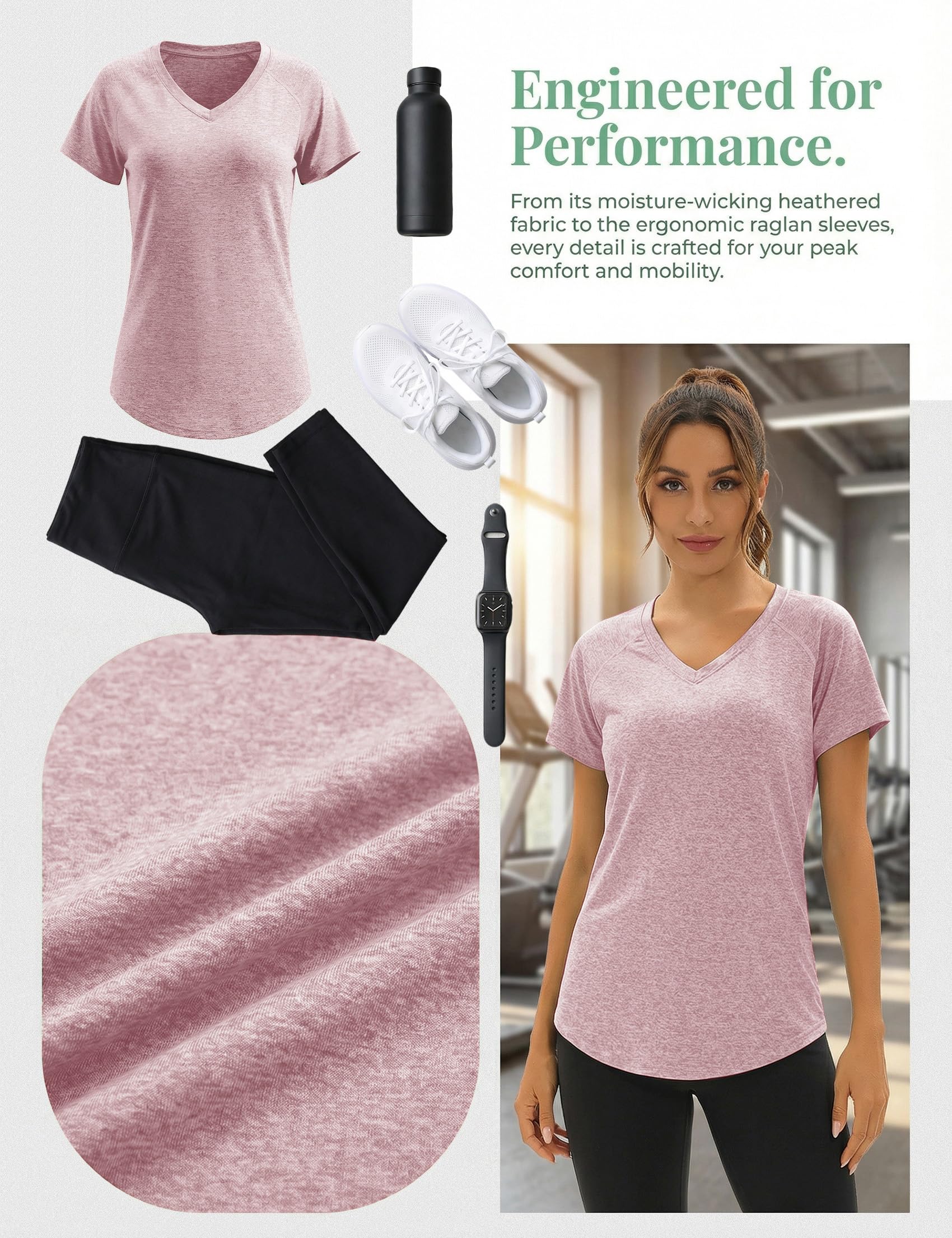 Camiseta Deportivo Mujer Camiseta de Manga Corta Camiseta Holgada de Secado Rápido Camisetas de Malla Mujer Yoga Fitness Top Ropa Deportiva Entrenamiento Atlético